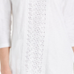 JM Collection Top feminino com decote redondo e lantejoulas, branco, tamanho pequeno