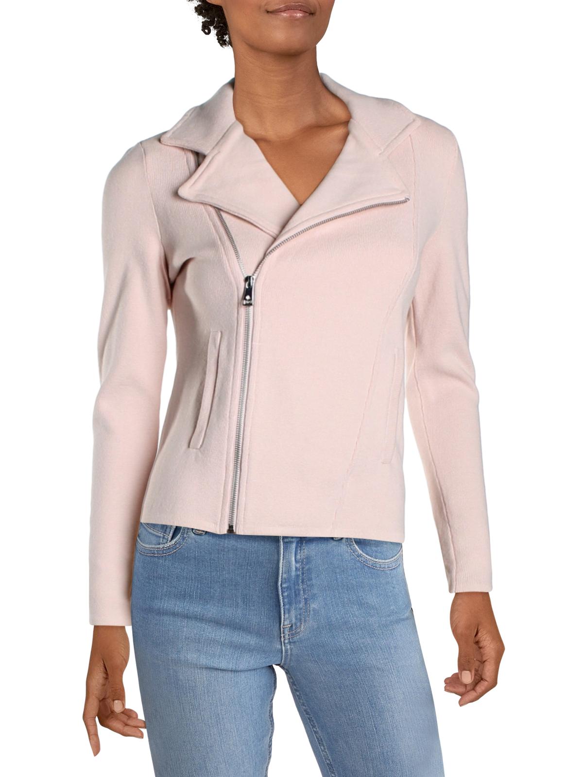 Jaqueta Motociclista Assimétrica Ralph Lauren Levani Feminina Rosa Tamanho Grande