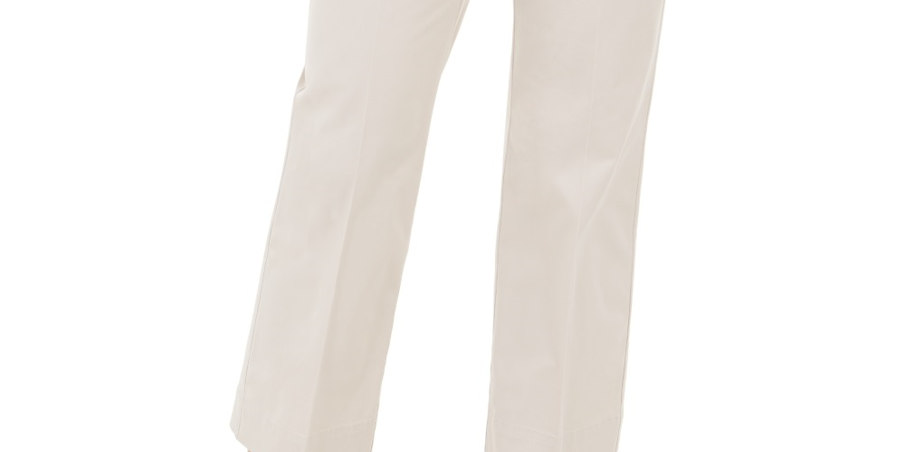 Calça feminina reta e cropped Charter Club, bege, tamanho 8