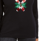 Camisa feminina Karen Scott Candy Cane com lantejoulas, preta, tamanho extragrande