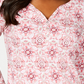 Karen Scott Feminino Manga 3/4 Estampado Henley Rosa Tamanho Grande