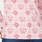 Karen Scott Feminino Manga 3/4 Estampado Henley Rosa Tamanho Grande