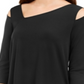 Top feminino Alfani com recorte assimétrico, preto, tamanho pequeno, P/M