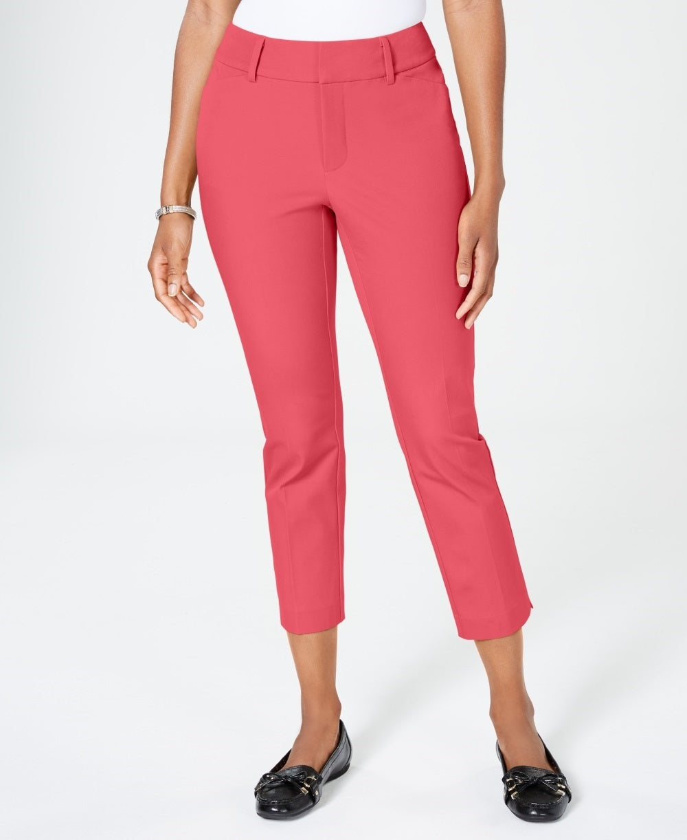 Calça curta feminina Charter Club Newport Tummy Control vermelha tamanho 10