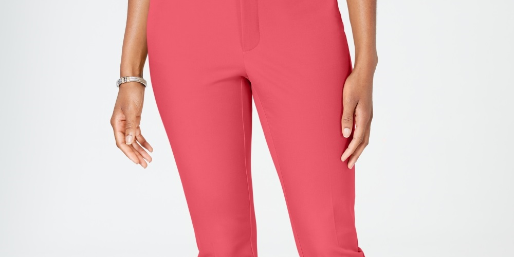 Calça curta feminina Charter Club Newport Tummy Control vermelha tamanho 10