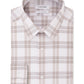 Camisa social masculina Calvin Klein com estampa de logotipo, corte slim, gola elástica, bege, tamanho 14,5 x 32 x 33