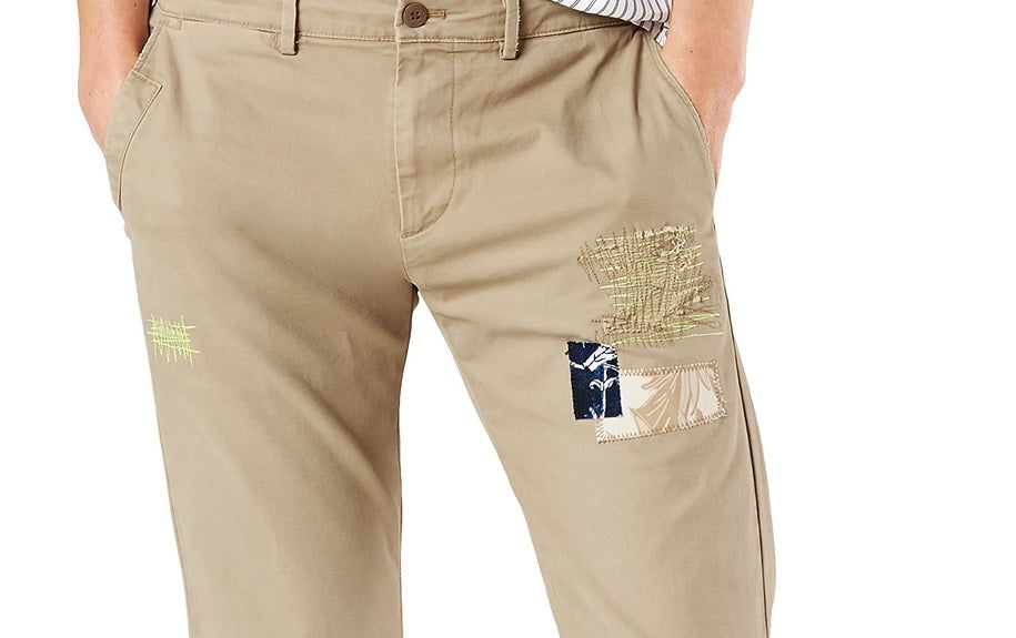 Calça Chino Dockers Slim Fit Smart 360 Flex Stretch Masculina Bege Tamanho 38X29