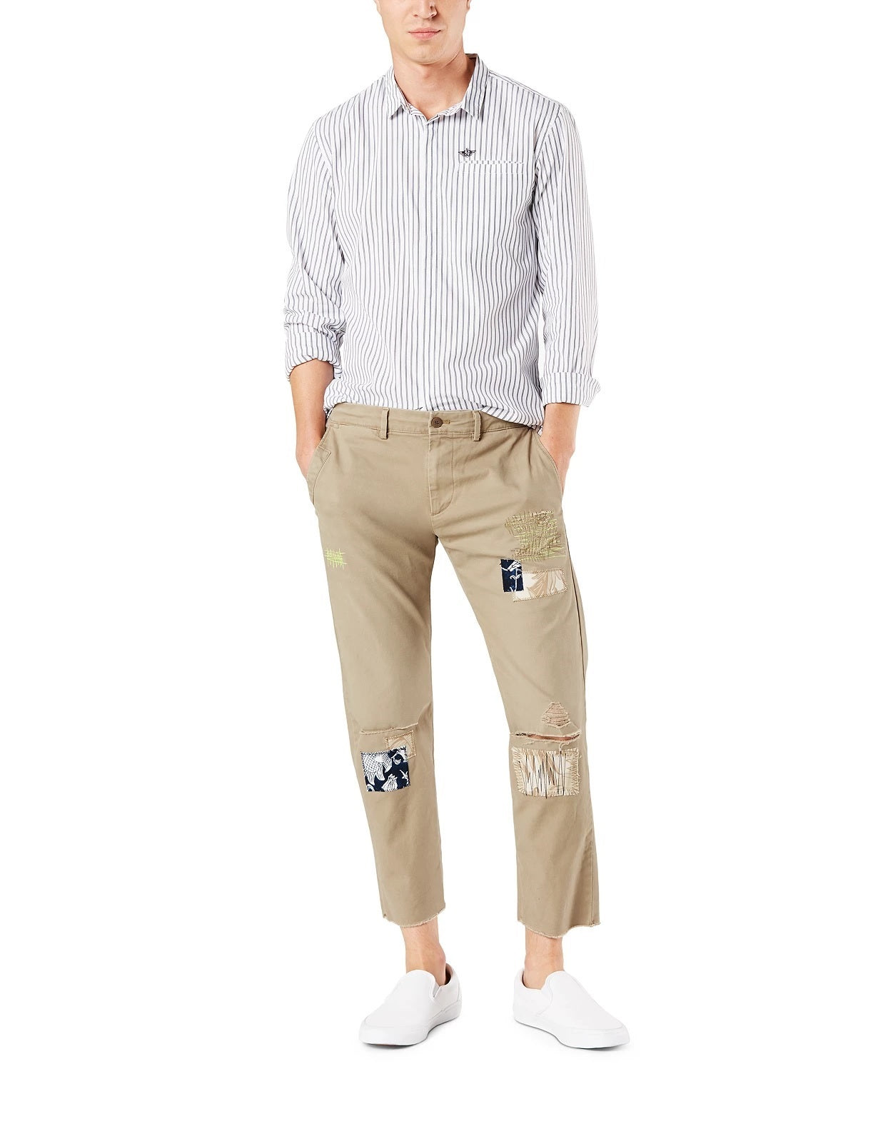 Calça Chino Dockers Slim Fit Smart 360 Flex Stretch Masculina Bege Tamanho 38X30