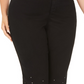 Calça jeans skinny plus size com detalhes no tornozelo da INC International Concepts, preta, tamanho 24W
