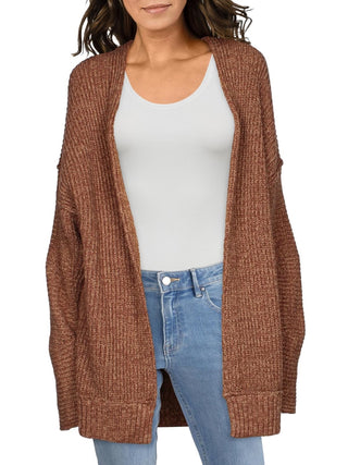 Cardigan feminino Free People mesclado manga comprida marrom tamanho grande
