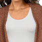 Cardigan feminino Free People mesclado manga comprida marrom tamanho grande