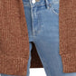 Cardigan feminino Free People mesclado manga comprida marrom tamanho grande