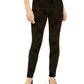 Calça skinny de cintura alta Alfani feminina, flocada, de veludo, preta, tamanho 8