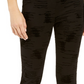 Calça skinny de cintura alta Alfani feminina, flocada, de veludo, preta, tamanho 8