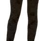 Calça skinny de cintura alta Alfani feminina, flocada, de veludo, preta, tamanho 8