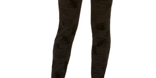 Calça skinny de cintura alta Alfani feminina, flocada, de veludo, preta, tamanho 8