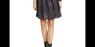 Vestido Joie Feminino Ramla com decote em V e manga comprida, preto, tamanho P