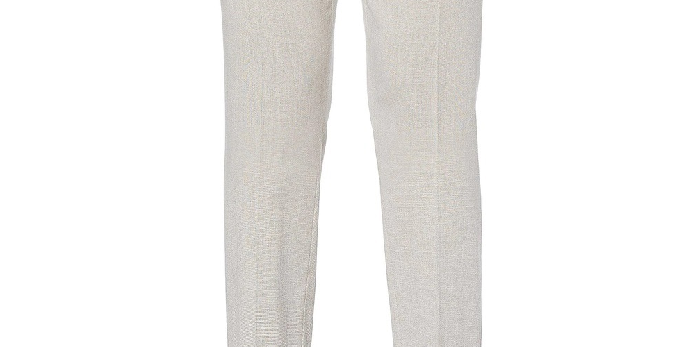 Calça social Perry Ellis Slim Fit grande com vidraça masculina, tamanho 36x29, branca e tigrada