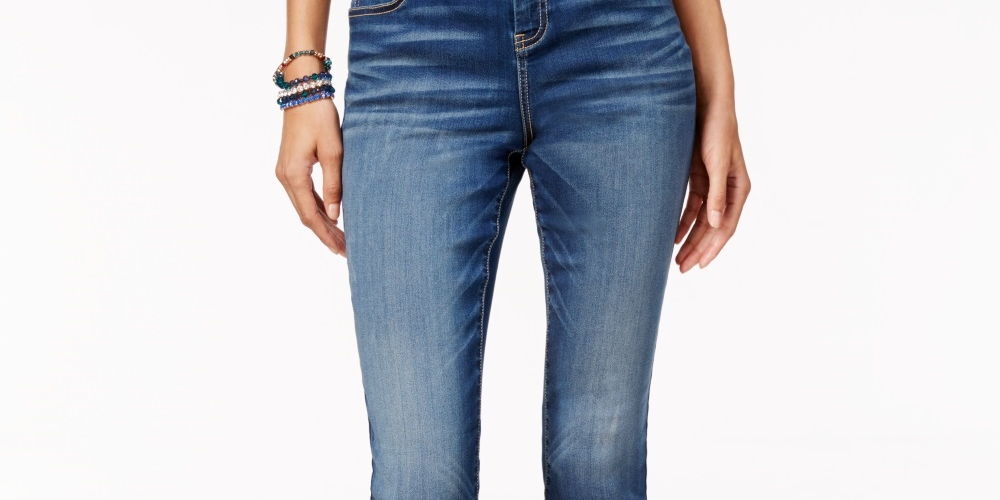 Calça jeans skinny feminina INC International Concepts, azul, tamanho 14, pequena