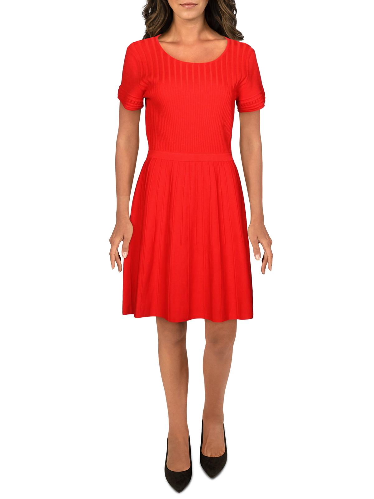 Vestido de coquetel de malha Parker Hamilton com costas abertas, vermelho, tamanho grande