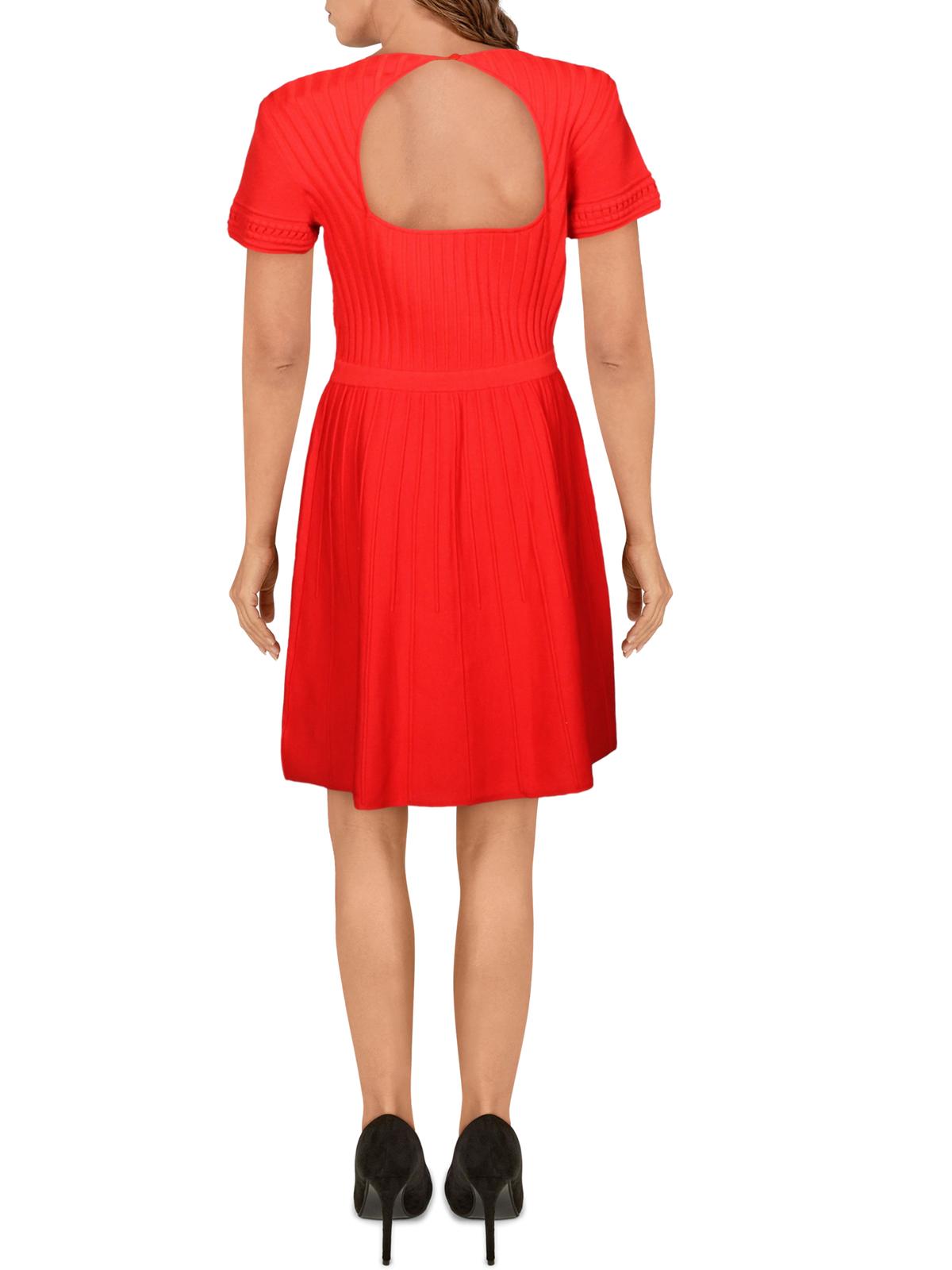 Vestido de coquetel de malha Parker Hamilton com costas abertas, vermelho, tamanho grande
