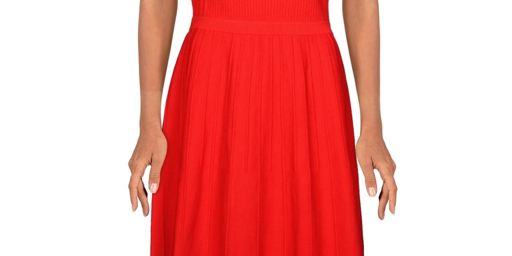 Vestido de coquetel de malha Parker Hamilton com costas abertas, vermelho, tamanho grande