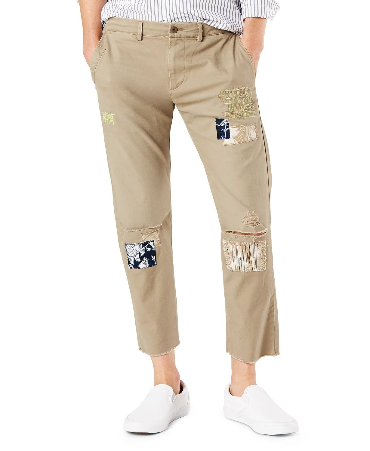 Calça Chino Dockers Slim Fit Smart 360 Flex Stretch Masculina Bege Tamanho 36X29
