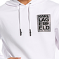 Karl Lagerfeld Moletom com capuz masculino com logotipo em bloco pequeno, branco, tamanho XX-G