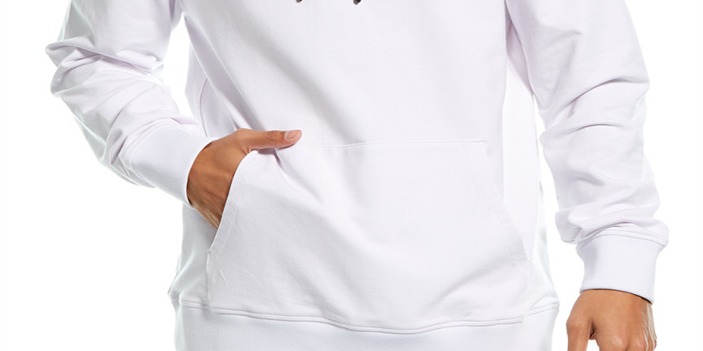 Karl Lagerfeld Moletom com capuz masculino com logotipo em bloco pequeno, branco, tamanho XX-G