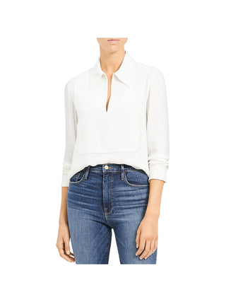 Blusa Masculina Theory Gola Alta Gola Alta Seda Bege Tamanho P
