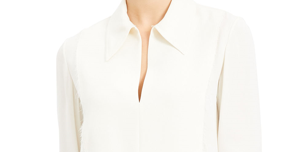 Blusa Masculina Theory Gola Alta Gola Alta Seda Bege Tamanho P