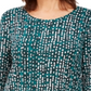 Camiseta estampada feminina JM Collection preta tamanho médio