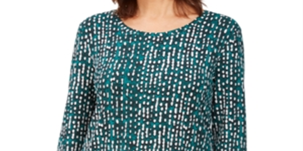 Camiseta estampada feminina JM Collection preta tamanho médio