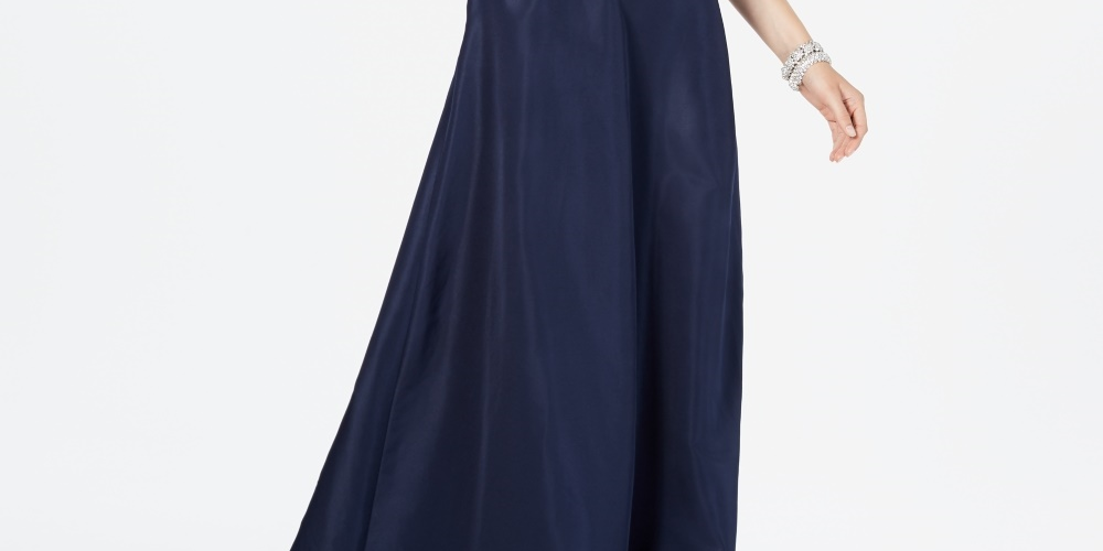 Vestido de Mikado Halter Feminino Adrianna Papell Azul Tamanho 14