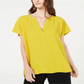 Blusa texturizada com decote em V feminina Alfani, tamanho pequeno, tamanho extragrande