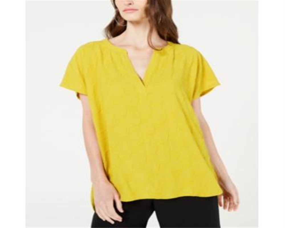 Blusa texturizada com decote em V feminina Alfani, tamanho pequeno, tamanho extragrande