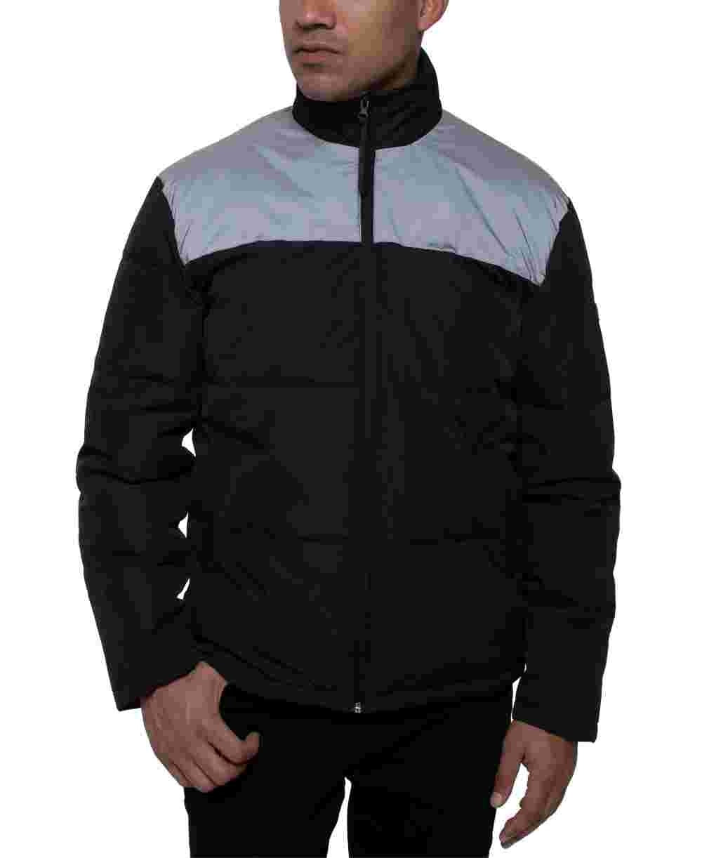 Jaqueta masculina Kenneth Cole Reaction impermeável com blocos de cores iridescentes, cinza, tamanho médio
