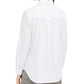 Charter Club Blusa feminina lisa com punho e gola, botões, para usar no trabalho, branca, tamanho pequeno pequeno