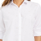 Charter Club Blusa feminina lisa com punho e gola, botões, para usar no trabalho, branca, tamanho pequeno pequeno