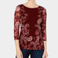 Charter Club Blusa de malha com estampa floral feminina, vermelha, tamanho pequeno e pequeno