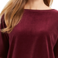 Charter Club Blusa de veludo com manga amarrada, feminina, roxa, tamanho médio