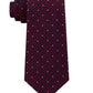 Gravata de seda com estampa de bolinhas e xadrez Michael Kors masculina, vermelha, tamanho regular