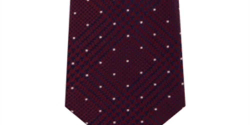 Gravata de seda com estampa de bolinhas e xadrez Michael Kors masculina, vermelha, tamanho regular