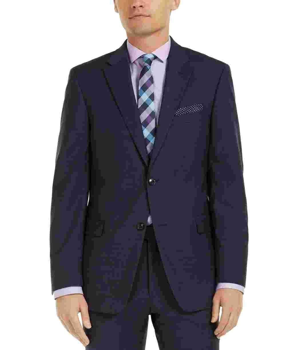 Jaqueta xadrez masculina Tommy Hilfiger azul tamanho 38