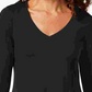 JM Collection Top feminino com decote em V e bainha em lenço, preto, tamanho extrapequeno