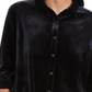 Blusa de veludo feminina Charter Club com botões frontais, preta, tamanho pequeno P/M