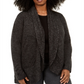 Karen Scott Cardigan Feminino Plus Size Preto com Gola Xale Tamanho 0X