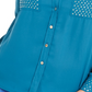Camisa feminina Thalia Sodi com tachas, azul, tamanho X-G