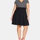 Vestido listrado marinheiro feminino City Chic, preto, tamanho 20W