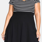 Vestido listrado marinheiro feminino City Chic, preto, tamanho 20W